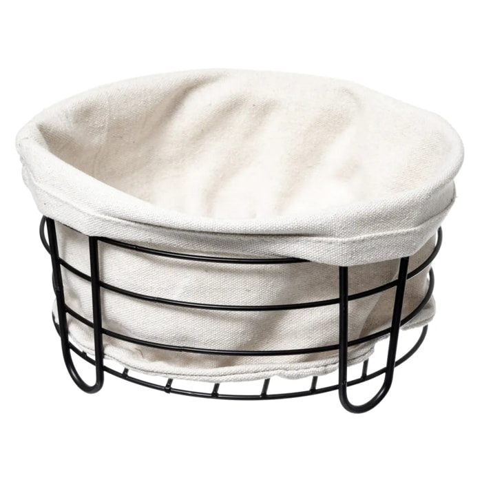 Panier en acier 25cm beige et noir