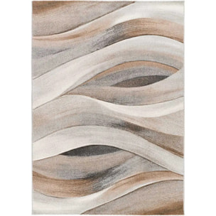 BADET Alfombra abstracta de pelo corto beige y marrón, varias medidas disponibles.