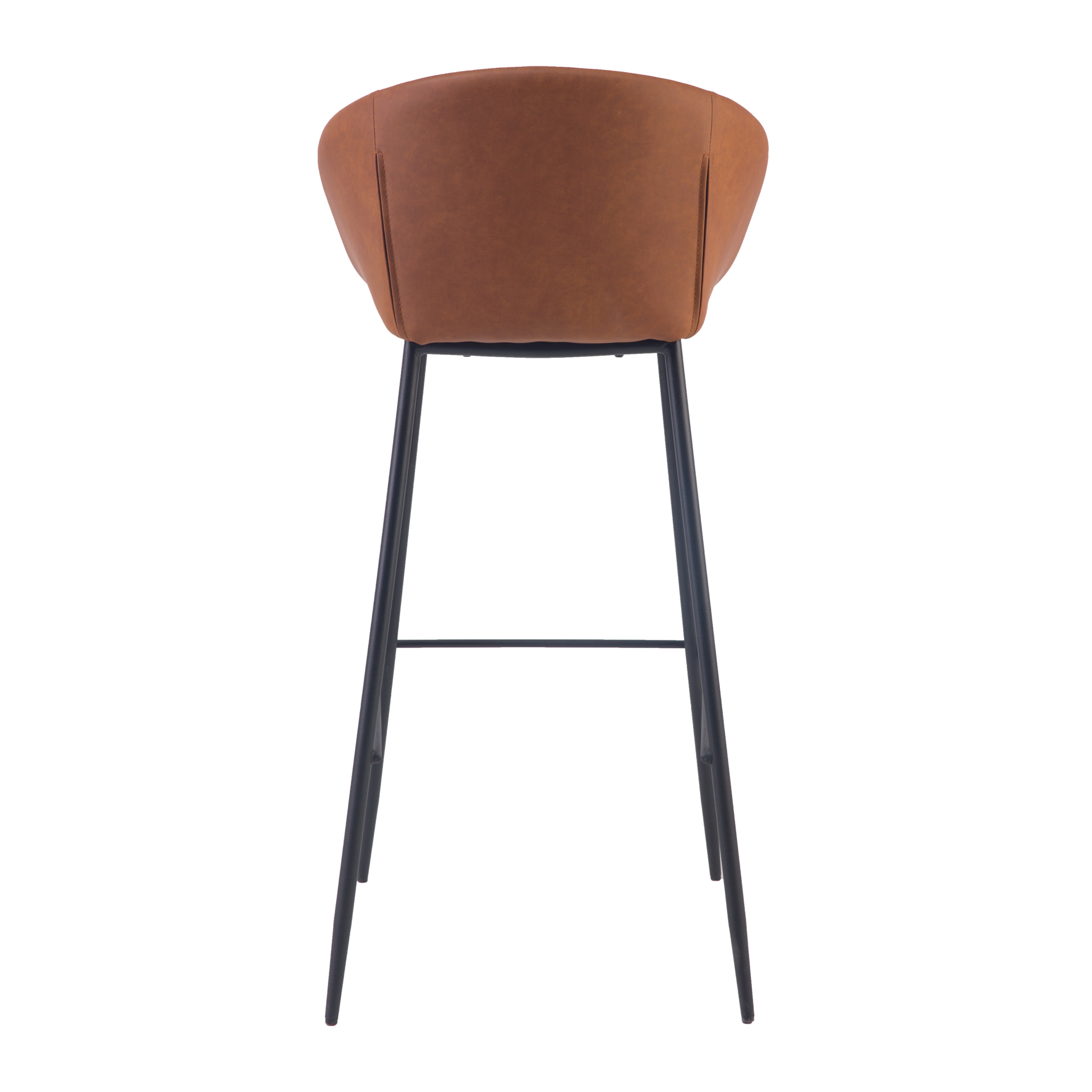 Lot de 2 chaises de bar 75 cm en cuir synthétique marron - Kalba