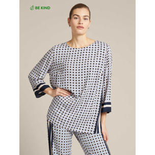 Elena Mirò - Blusa estampada de viscosa ECOVERO™ - Azul