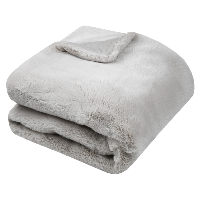 Plaid en imitation fourrure ultra moelleux - Naturel