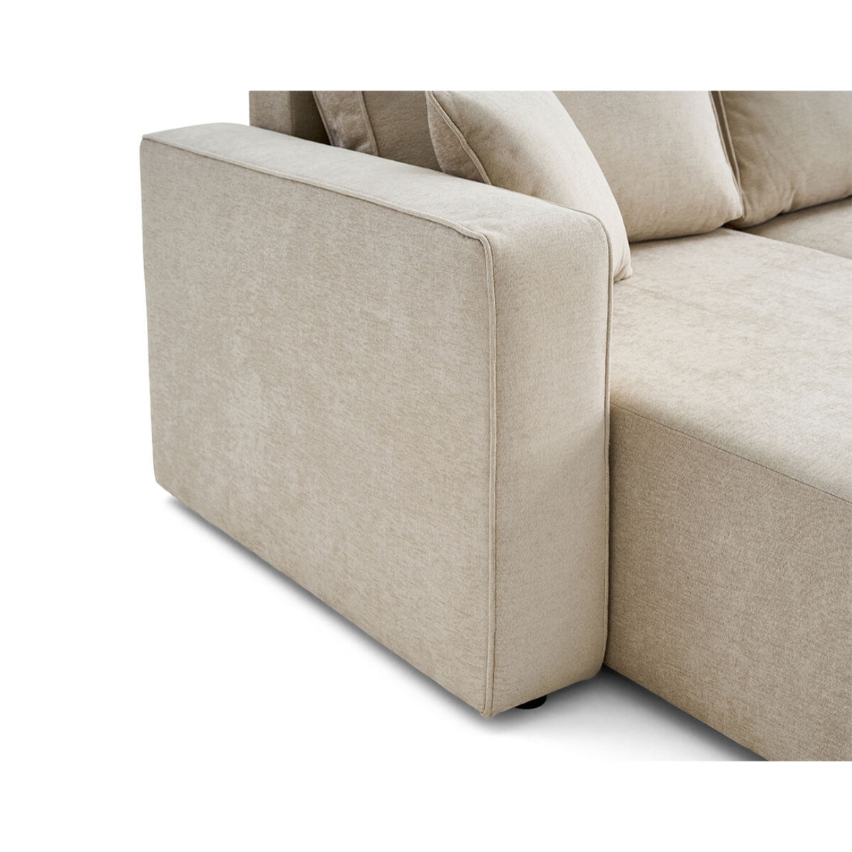 Topaze - canapé panoramique - 7 places - convertible avec coffre - en tissu - Beige