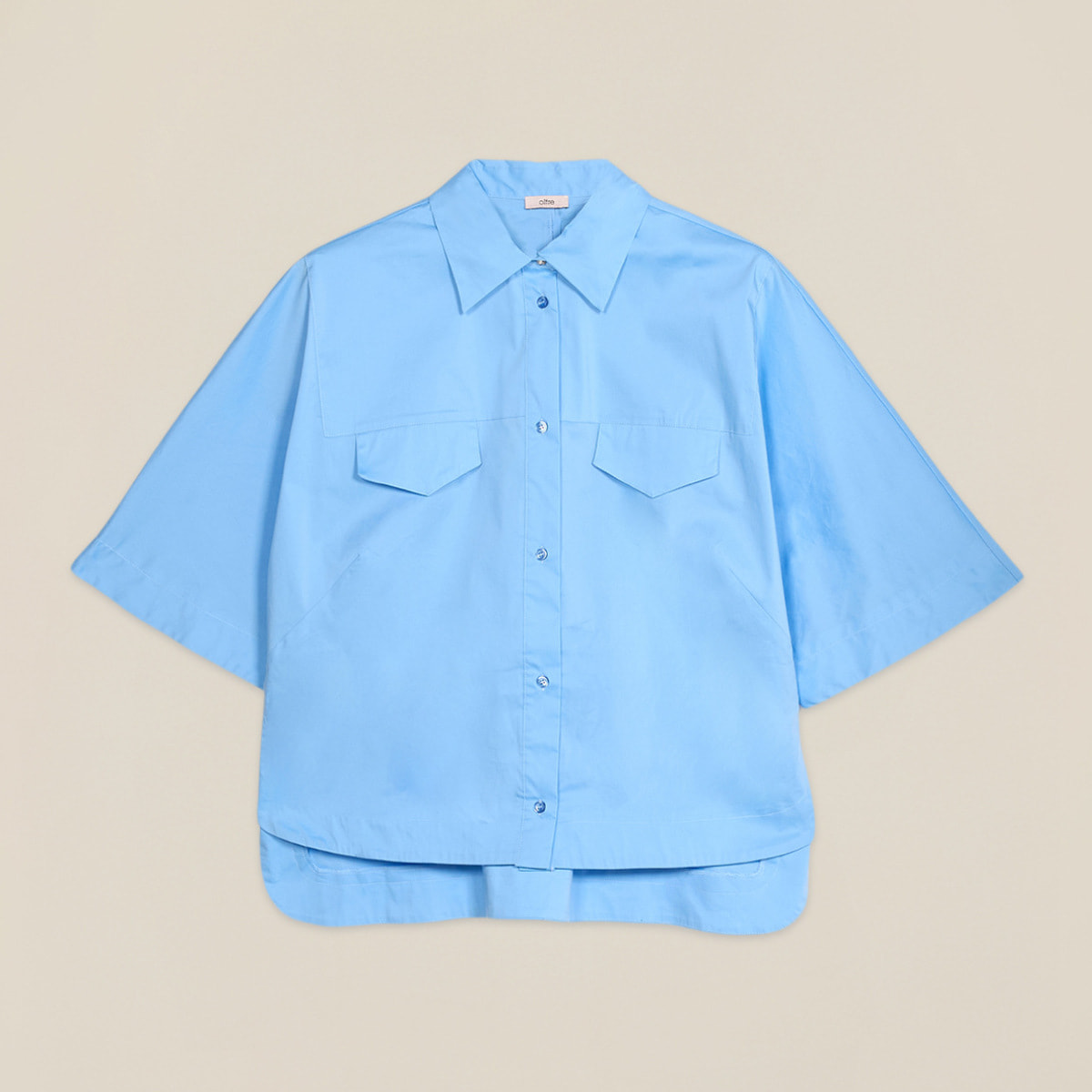 Oltre - Camisa holgada con bolsillos - Light - blue