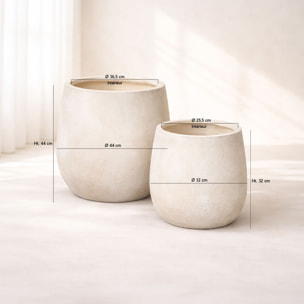 Set de 2 pots rond en terre d'argile  LAGOS