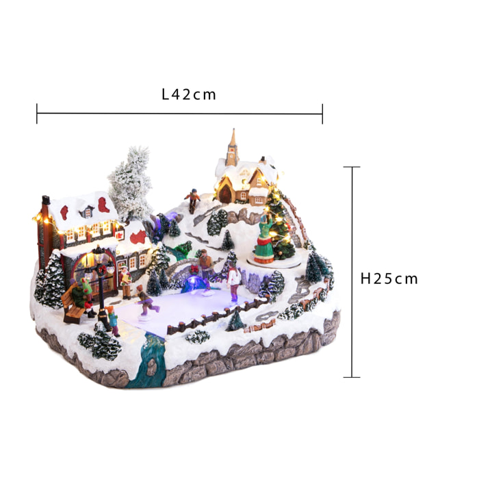 Villaggio con musica movimento e luci - Pezzi 1 - 42xH25x34cm - Bianchi Dino SpA