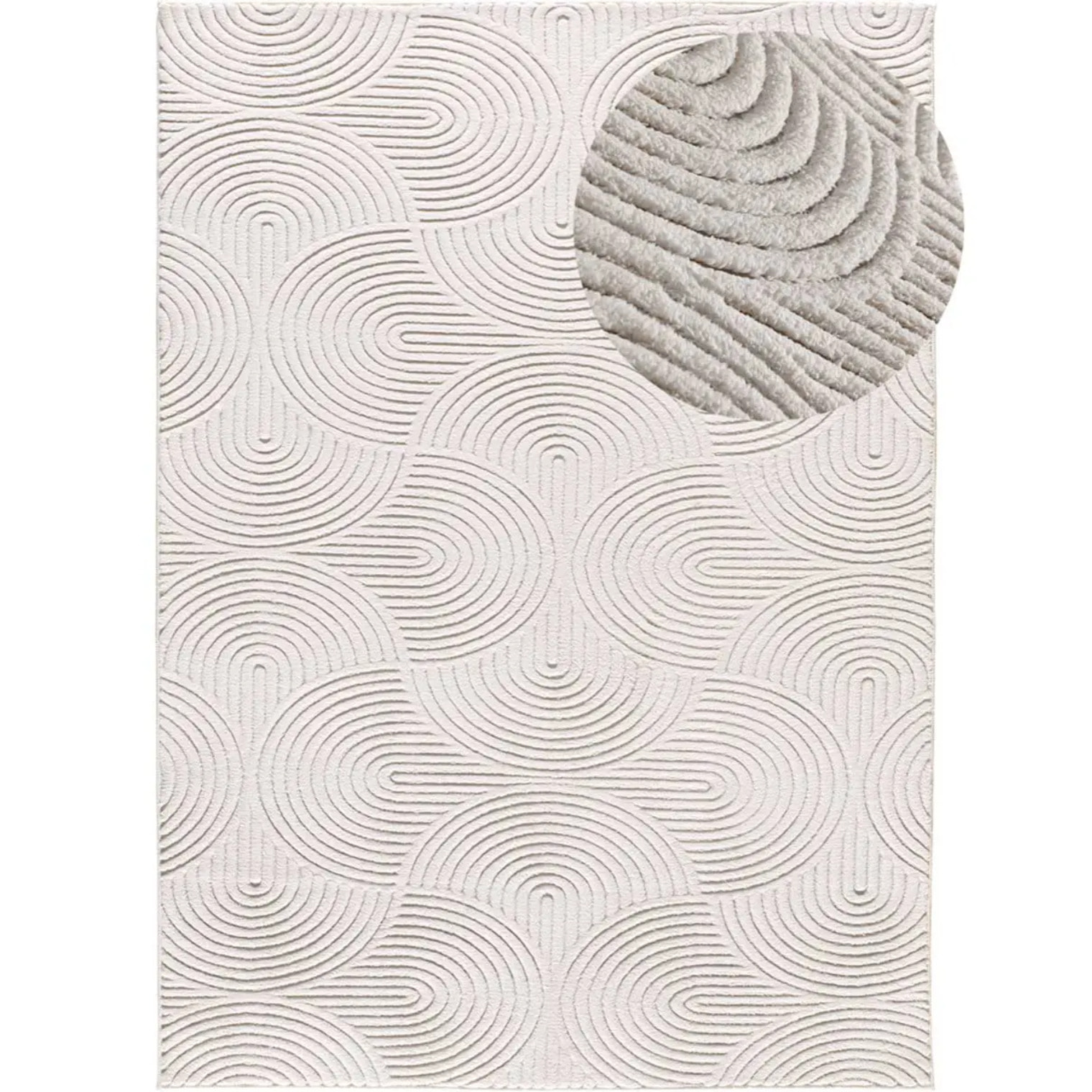 Alfombra lavable con relieve en color blanco Estilo, varias medidas disponibles