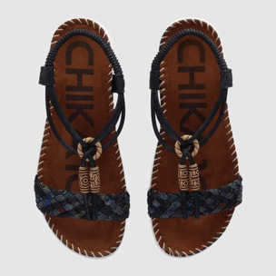 Sandalias - Negro - Tacón: Bajo