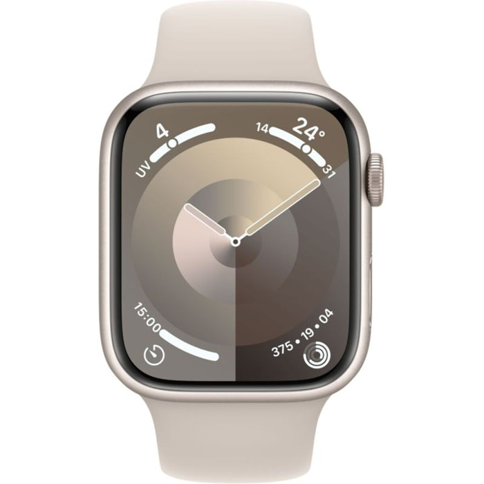 Montre connectée APPLE WATCH Serie 9 Cellular 45mm Aluminium/Lumièrestellaire S/M