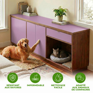 Rouleau adhésif décoratif Vinyle au Mètre - Lilas - Sticker Lavable Imperméable Mur Cuisine Meubles