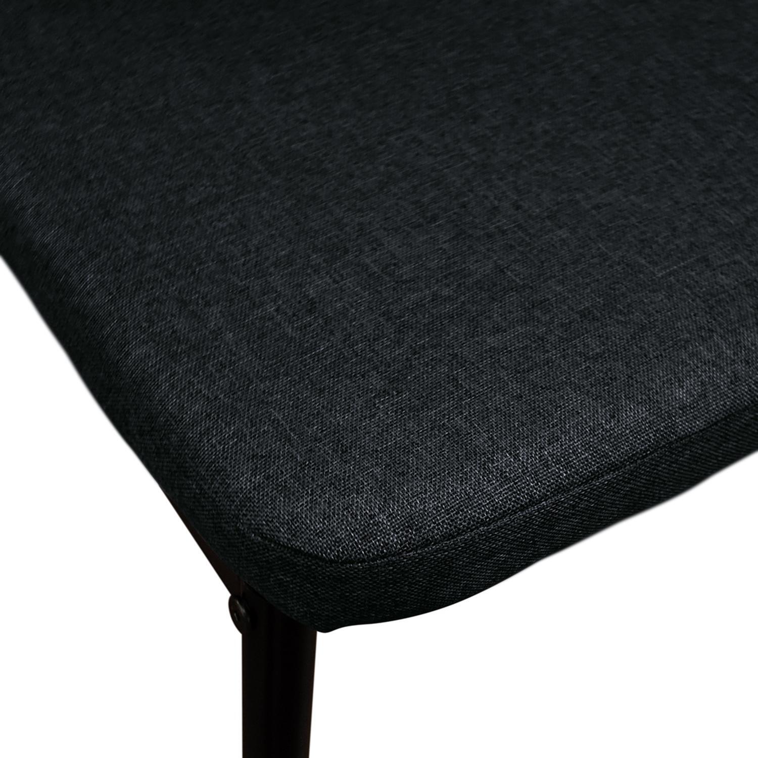 Set di 6 sedie AMSTERDAM in tessuto nero e gambe in metallo nero