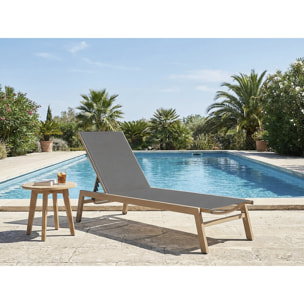 Bain de soleil en aluminium imitation bois  "Elysia" - Gris