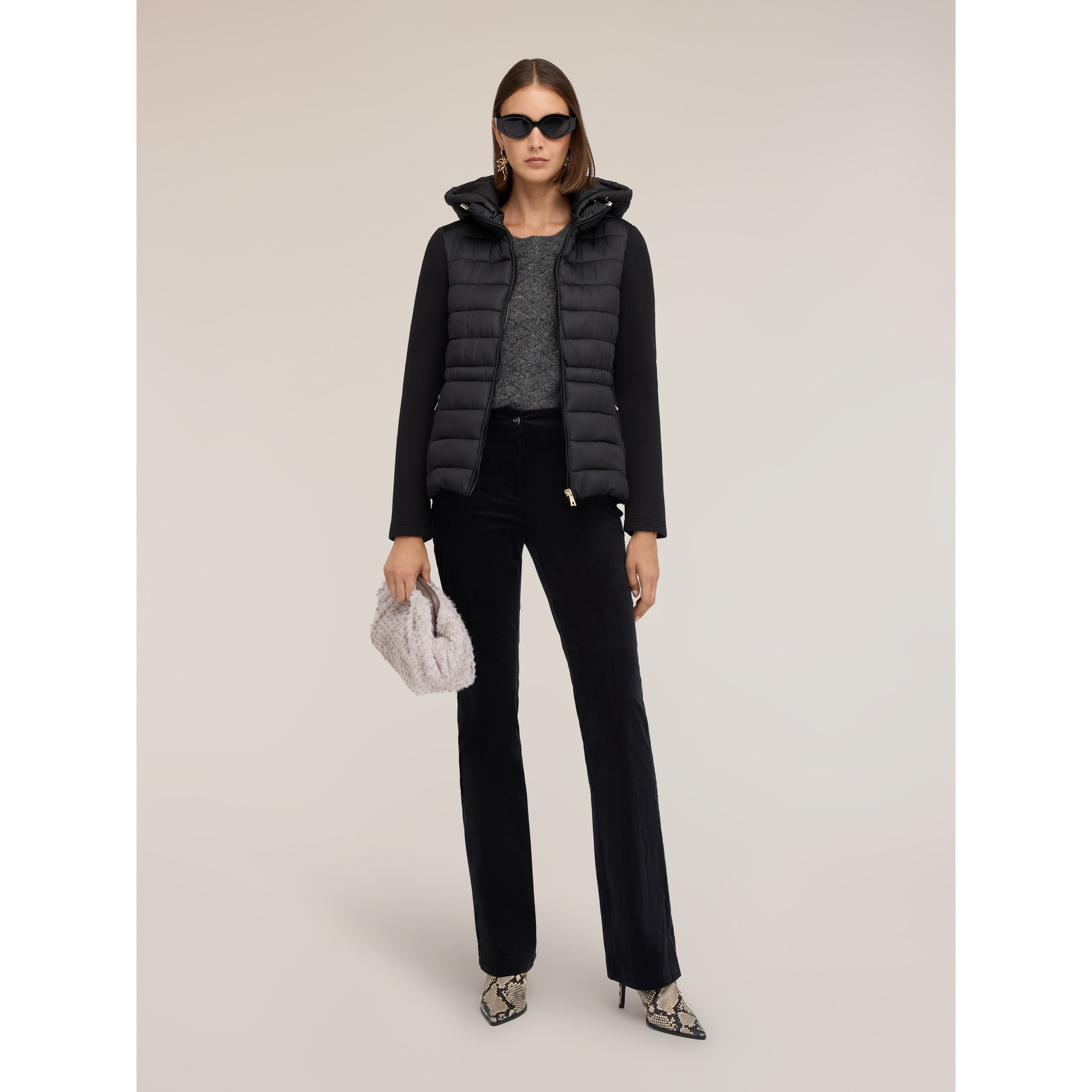 Motivi - Piumino lightweight con cappuccio - Nero