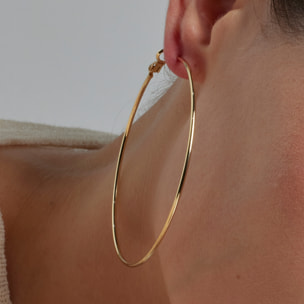 Pendientes de 70mm de diámetro acabado oro amarillo de 18k