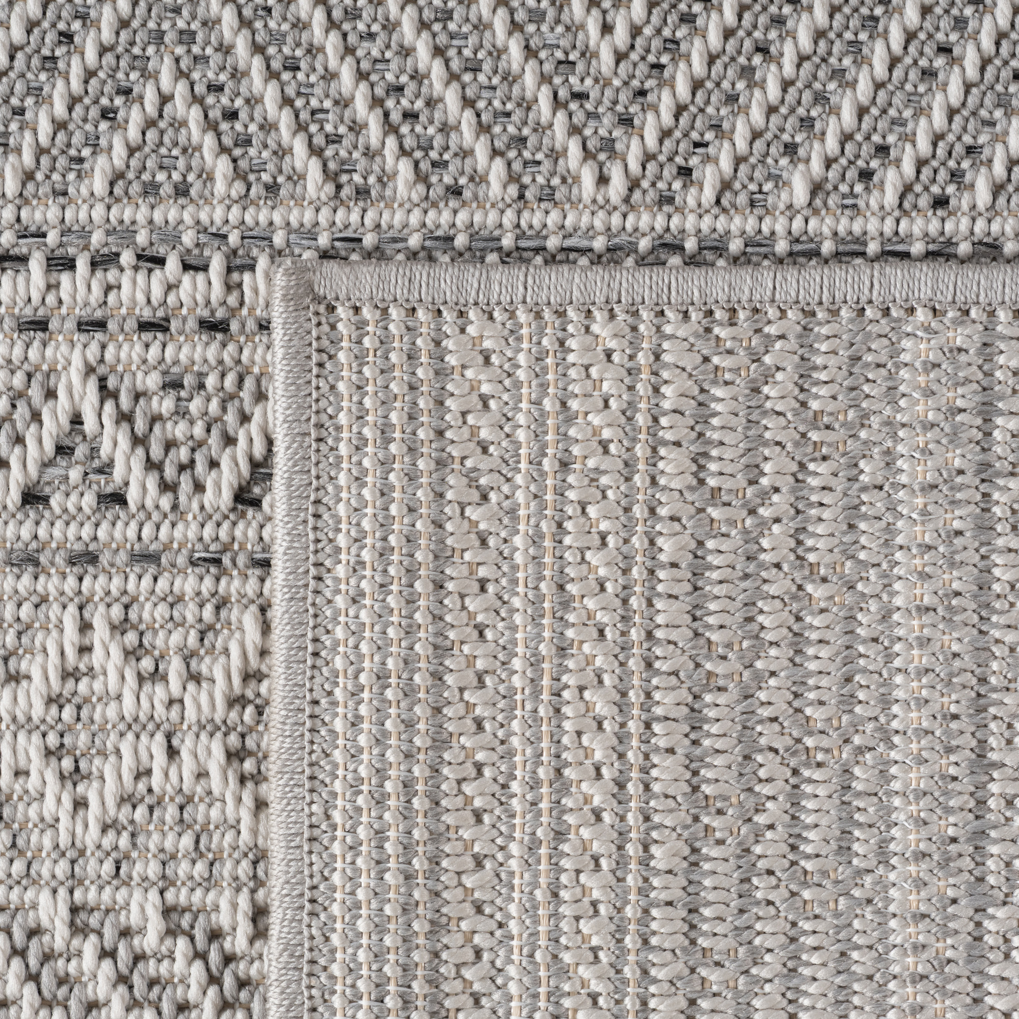 TENERIFE - Tapis intérieur/extérieur gris, design ethnique