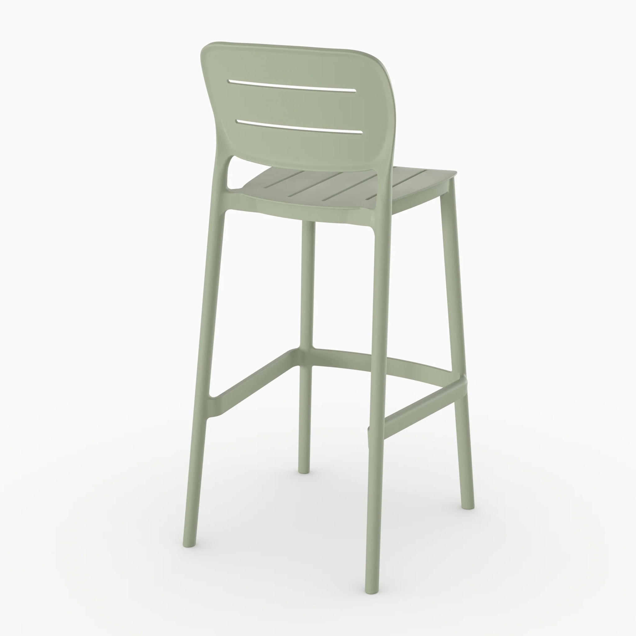 Lot de 2 chaises de bar de jardin 75 cm en plastique vert pastel - Lola