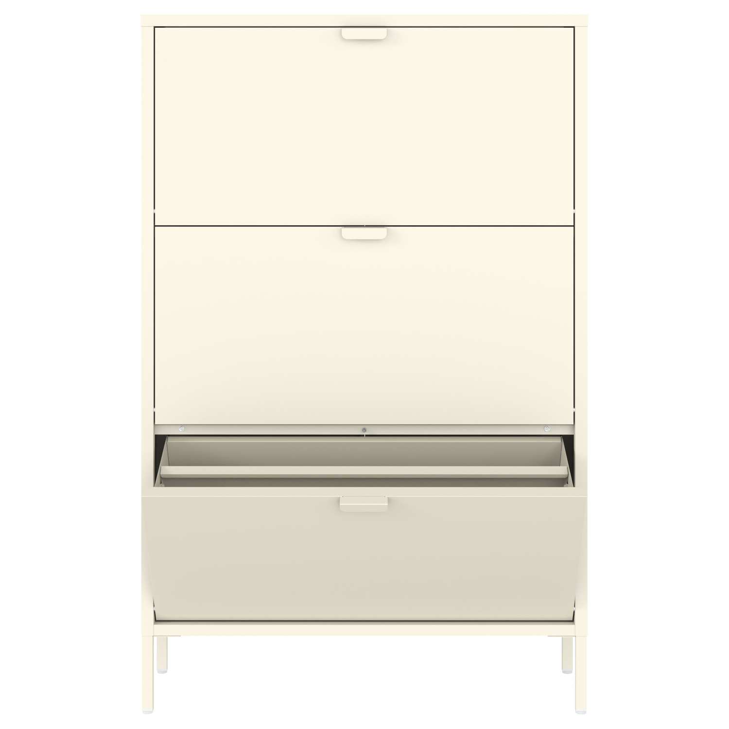 Meuble à chaussures 3 portes en métal blanc MARION