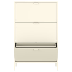 Meuble à chaussures 3 portes en métal blanc MARION