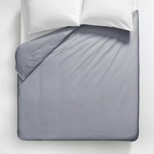 Housse de couette satin de coton uni gris Ava uni souris