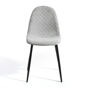 Set de 4 sillas – Tapizado en verde y estructura negra