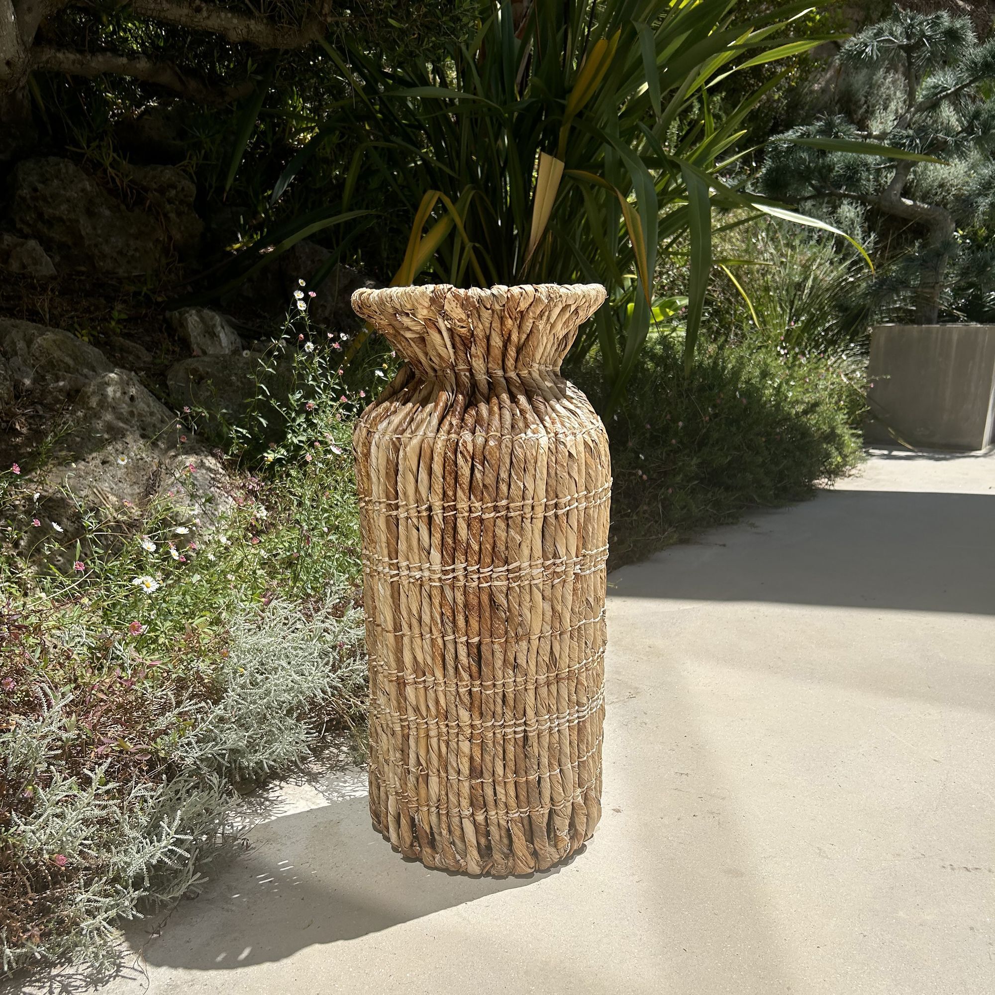 Jarre en fibre d'abaca h60cm LINA