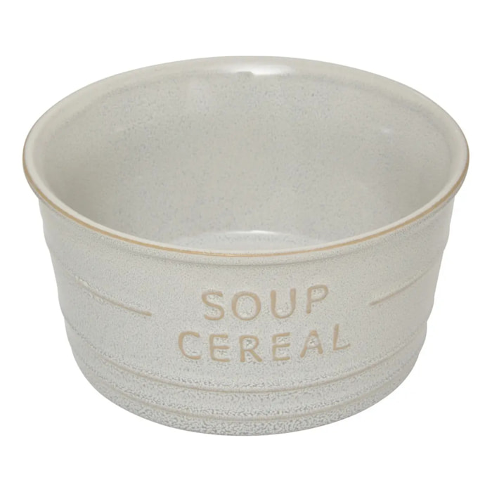 Bol inscription Soup Cereal blanc 50cl