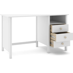 Bureau enfant 3 tiroirs en bois massif - MELVIN
