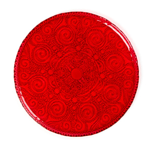 Plat de Service Excelsa - Arabesque Red, Verre Rouge