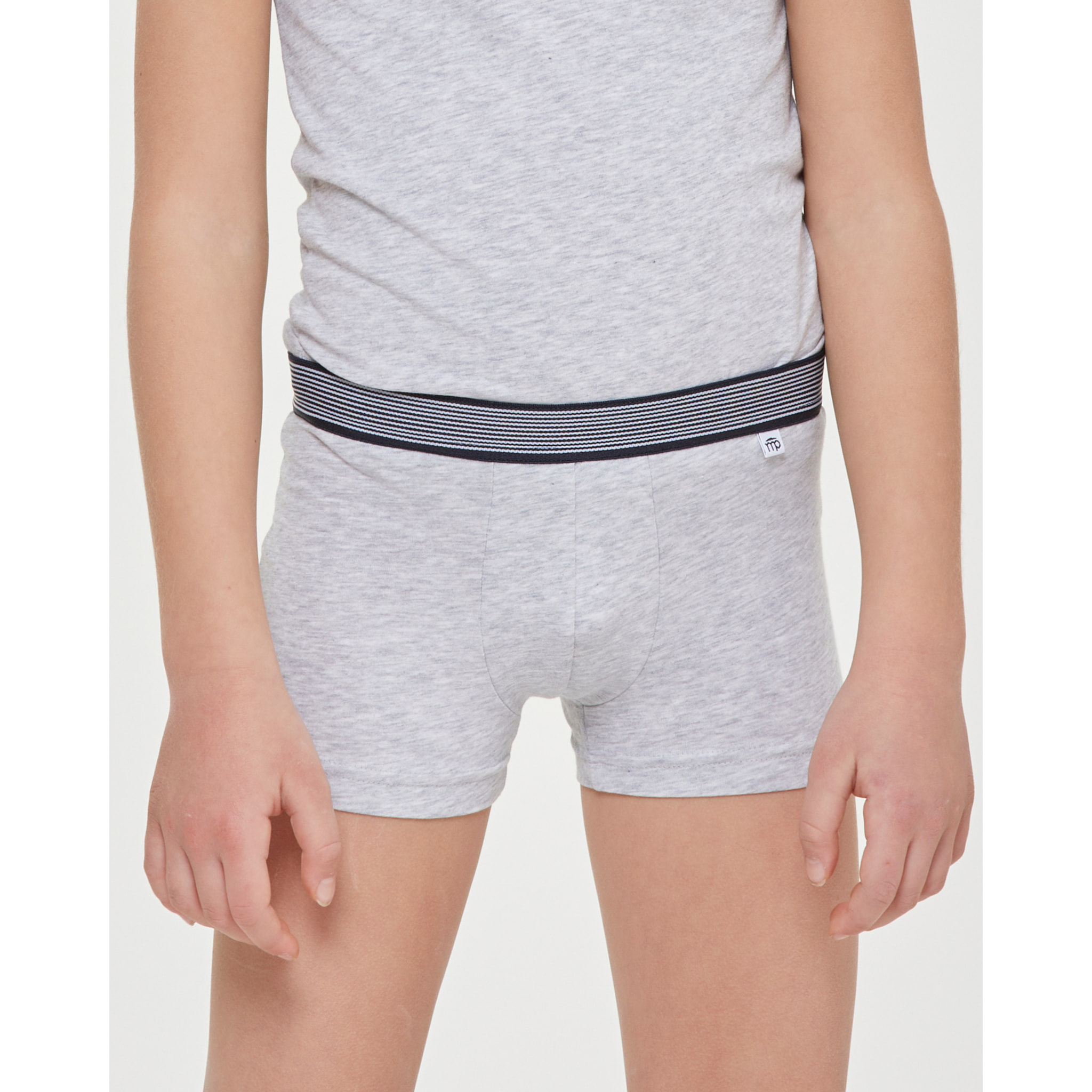 Boxer bimbo in cotone organico con elastico a righe