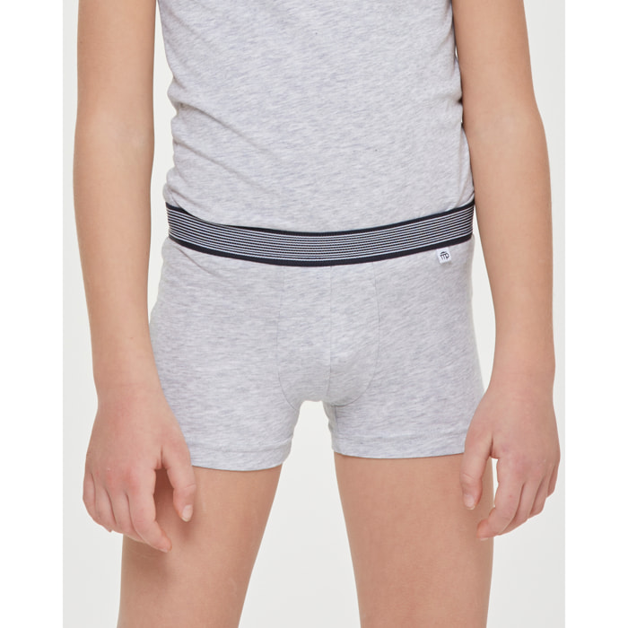 Boxer bimbo in cotone organico con elastico a righe