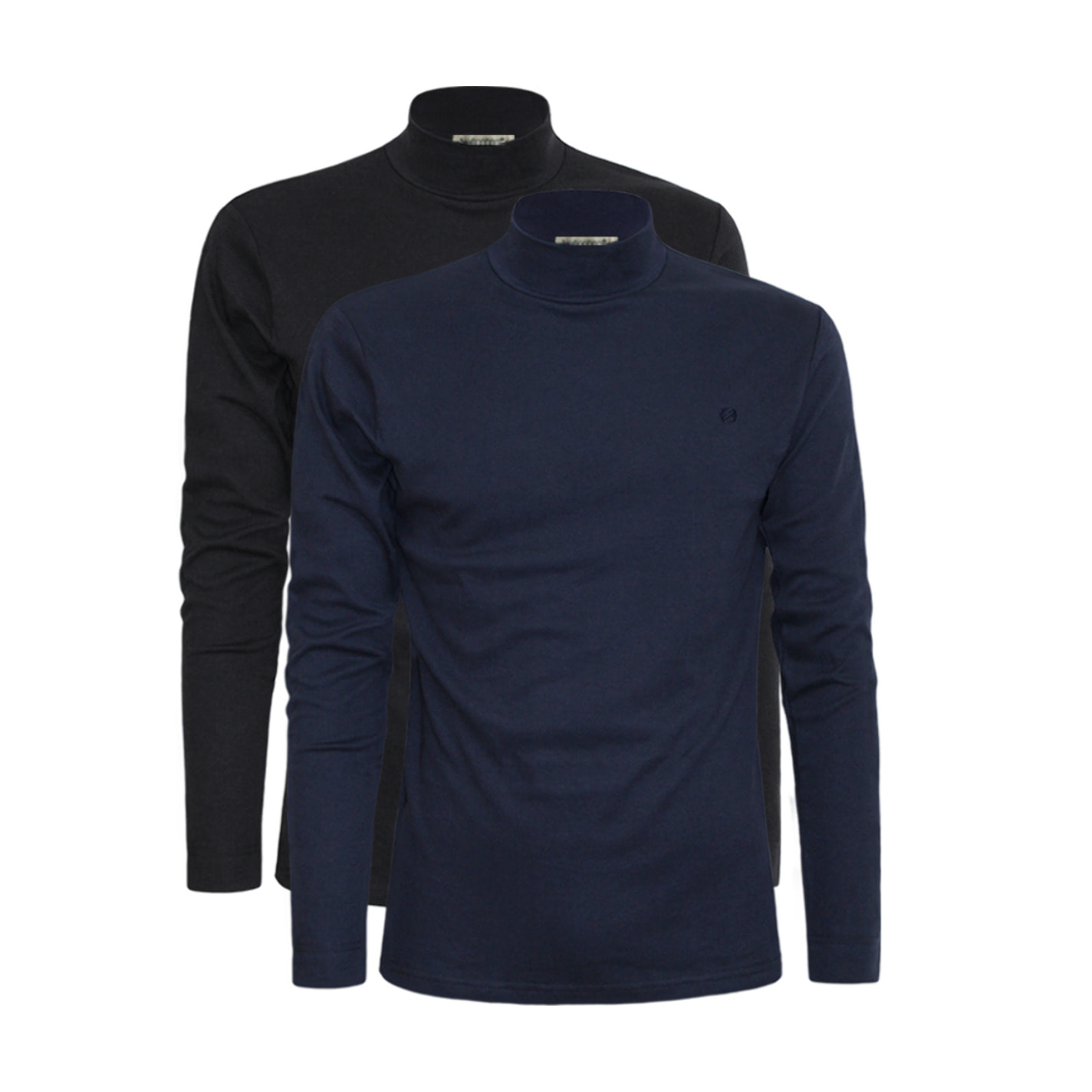 2 Maglie Lupetto Uomo Caldo Cotone Nottingham, Art. NOTLPUDI Assortito (Nero, Blu)