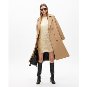 Abito corto craquelato dorato