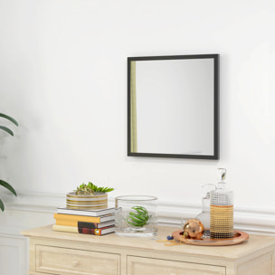 Miroir mural carré dim. 50L x 50H cm cadre bois noir