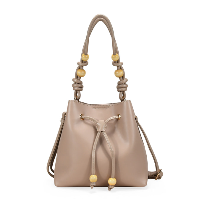 Bolso cubo nude con doble asa