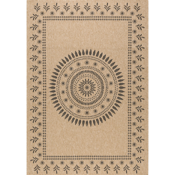 Nature - tapis effet jute noir