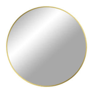 Specchio tondo da parete Madrid in alluminio color ottone ø60 cm