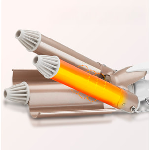 Styleatore per capelli a 3 tubi KJ-09. 45W. Temperatura da 170 a 220 gradi.