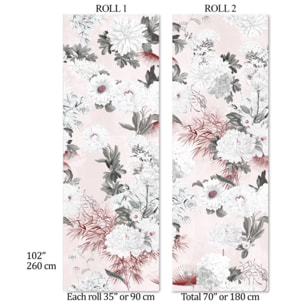 Carta da Parati Floreale Rosa Cipria