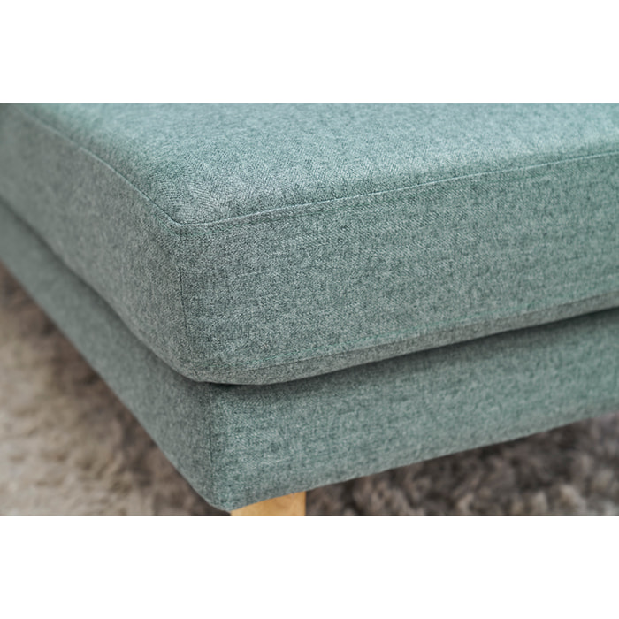 Méridienne scandinave en tissu vert de gris et bois clair massif L190 cm BERTILLE