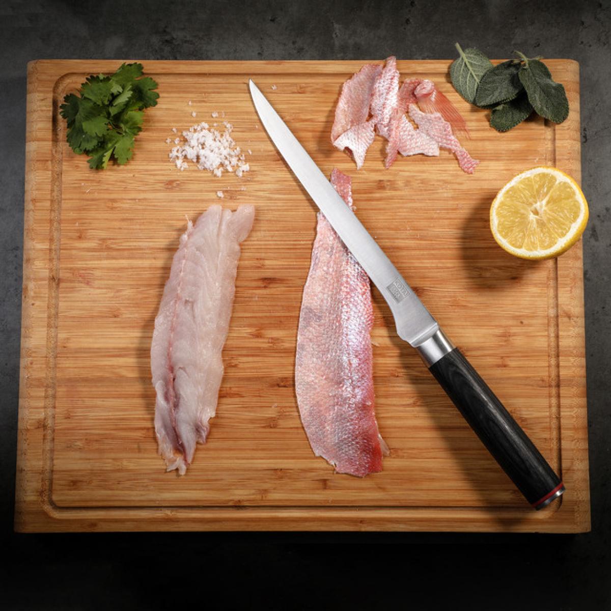 Couteau à Filet | Lame 200 mm | Acier Inoxydable | Lame Japonaise 440C