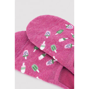 Confezione da 4 calzini estivi rosa stampati