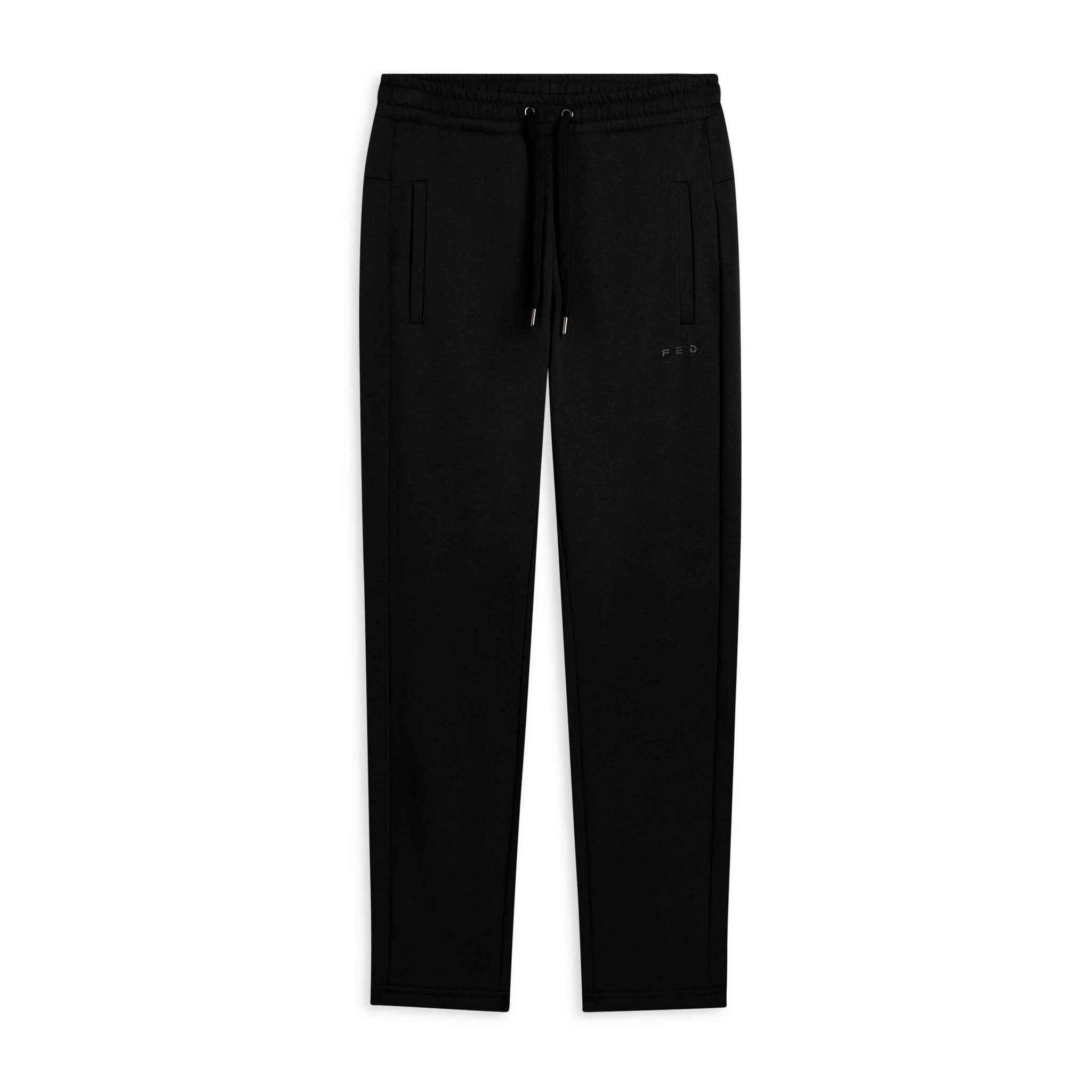 Pantaloni regular in felpa garzata con fondo dritto