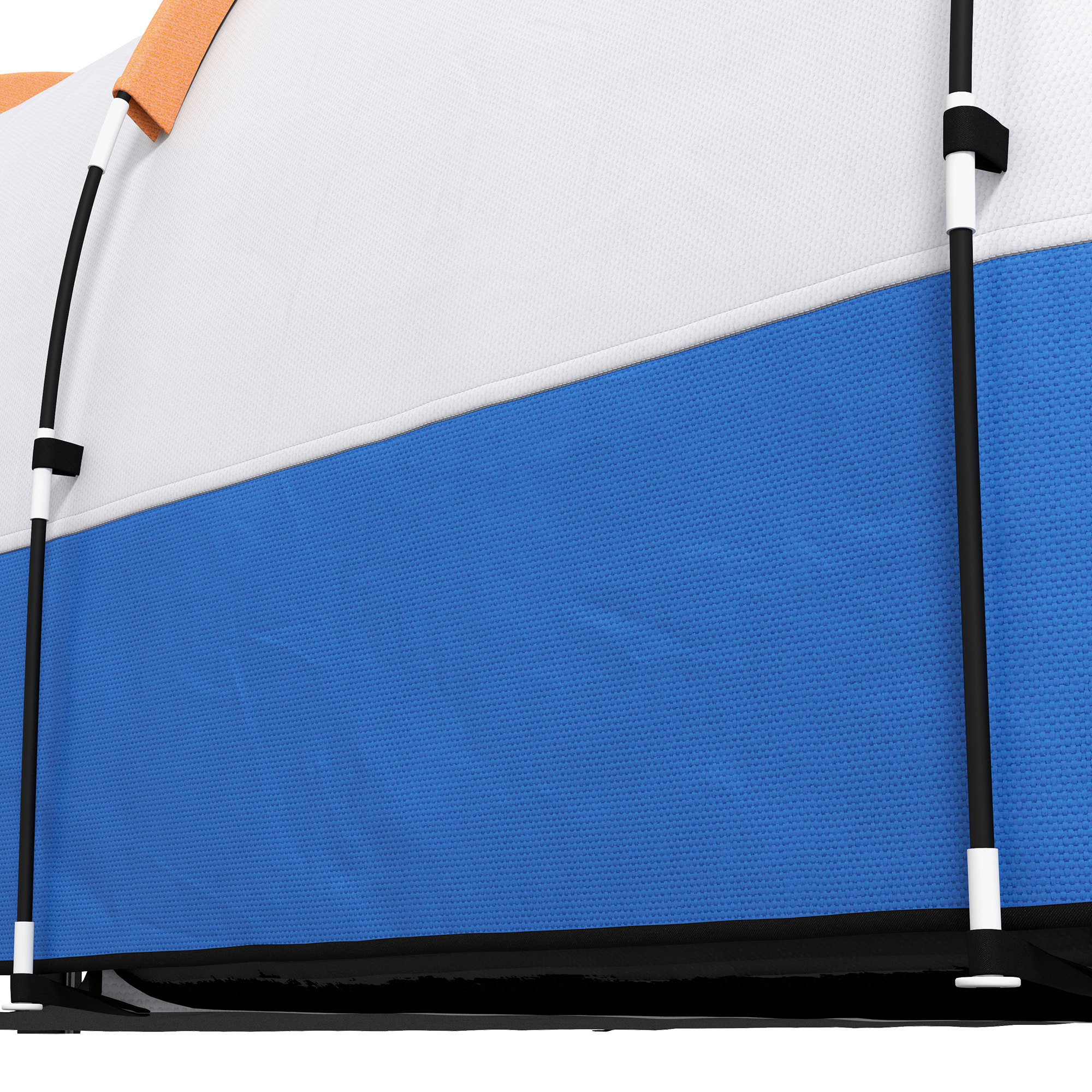 Tente de camping 2-3 pers. porche étanche 2000 mm 3 portes sac de transport orange