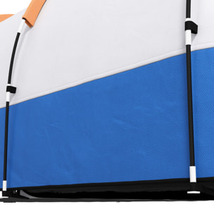 Tente de camping 2-3 pers. porche étanche 2000 mm 3 portes sac de transport orange