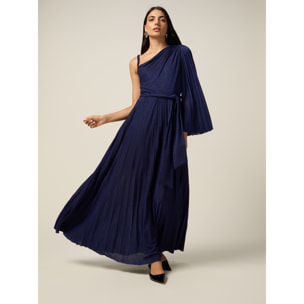 Oltre - Vestito monospalla in jersey lurex - Blu