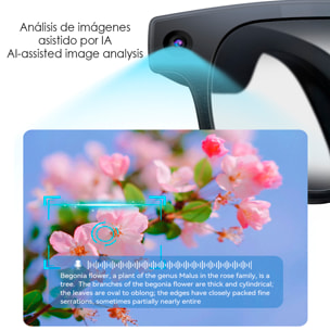 Occhiali intelligenti AIMB-G2. Con fotocamera da 8 MPX, traduttore Ai in tempo reale, assistente vocale, controllo della musica e delle chiamate. Con 3 tipi di lenti.