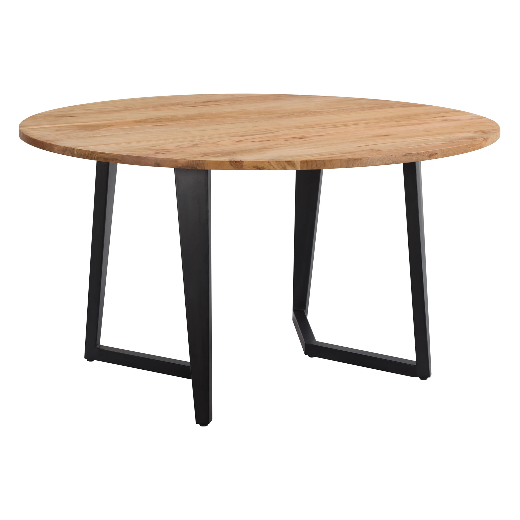 Table ronde 6 personnes en bois d'acacia et métal 140 cm - Moorea