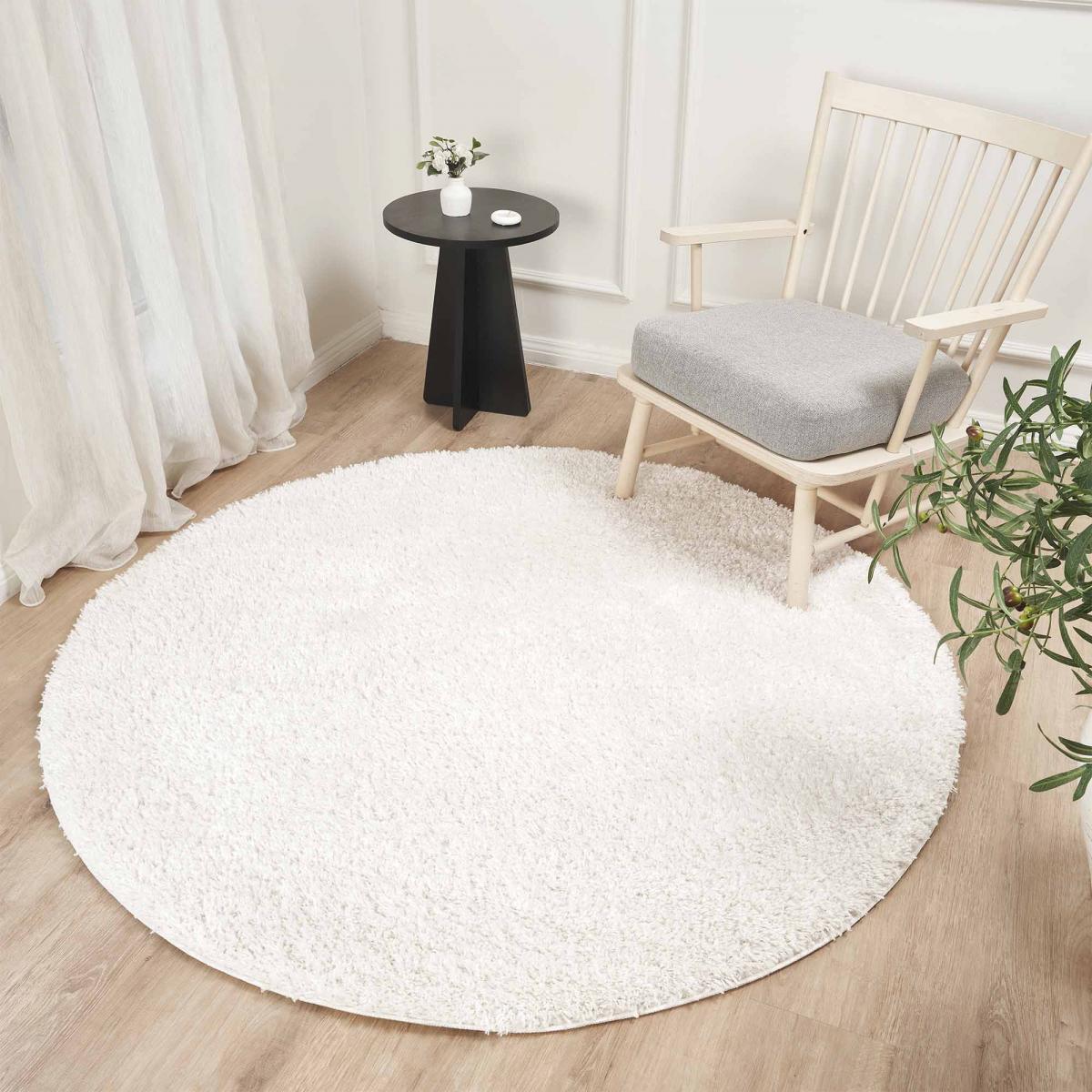 Tapis shaggy tissé motif uni KAFI