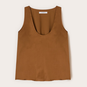 Motivi - Top in raso a spalla larga - Marrone