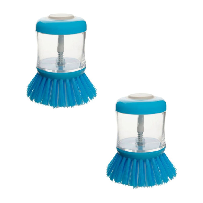 Ensemble de 2 Brosses à vaisselle avec réservoir pour liquide vaisselle Fackelmann Tecno