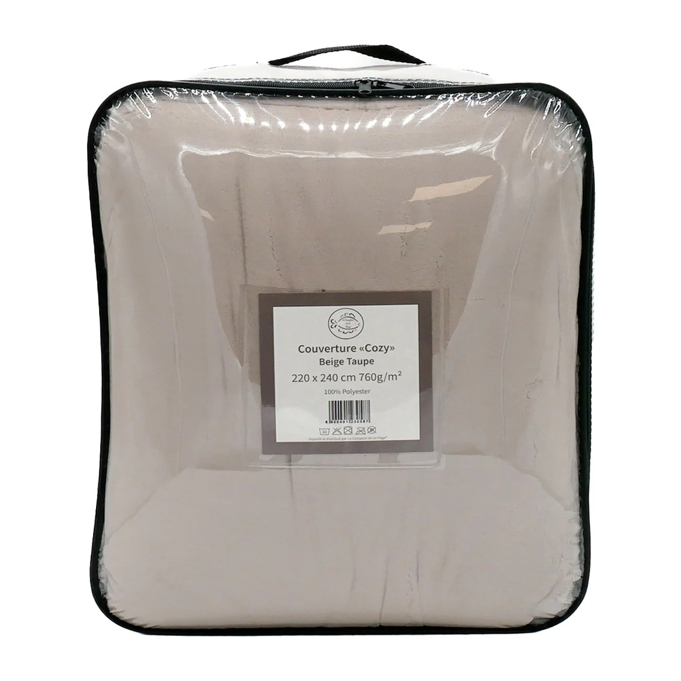 Couverture polaire 220x240cm 760g/m² - Cozy beige taupe